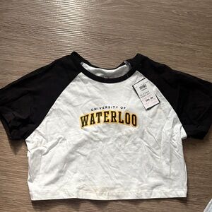 Varsity Black and White Crop Top